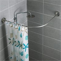 Bathtub Corner Shower Curtain Rod Rack