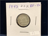 1943 Can Silver Ten Cent Piece  EF40