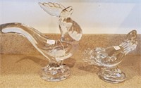 (2) New Martinsville Roosters 7 1/2" to 8" Tall