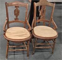 Pair Of Walnut Victorian Side Chairs 34 in.H