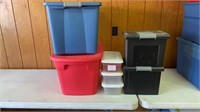 2 Totes, 3 - Storage Containers, 2 File