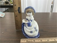 Vintage Porcelain Girl Bell