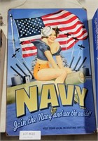 NAVY RECRUITING STYLE SINGLE SIDED TIN SIGN