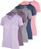 P4083  Essential Elements Womens V Neck 5 Pack XL
