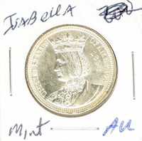 Coin 1893 Isabella Commemorative-AU