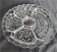 Glass seder plate 12ins
