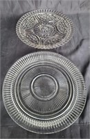 Glass serving platters. Each is 12ins