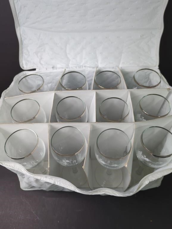 Mixed Set Etched Bridal Party Glasses x 12