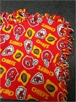 Handmade NFL KC Chiefs  fleece blanket, 55" x 45"