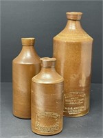 Set of Three Denby Pottery Bottles