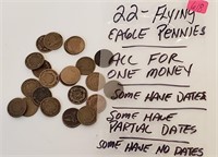 Twenty-Two Flying Eagle Pennies