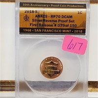 ANACS 2018-S RP70 DCAM Penny One Cent