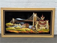 VTG San Fransisco Painting on Velvet with Lights