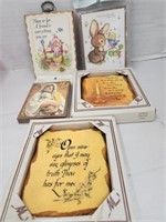 Vintage Wood Miniature Decorator Plaques