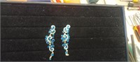 Ladies Blue Rhinestone Dangling Earrings