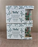 12 "Holly" Indiana Glass 16oz. Cooler Glasses