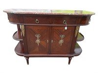 MAHOGANY FRENCH MARBLE TOP SIDEBOARD