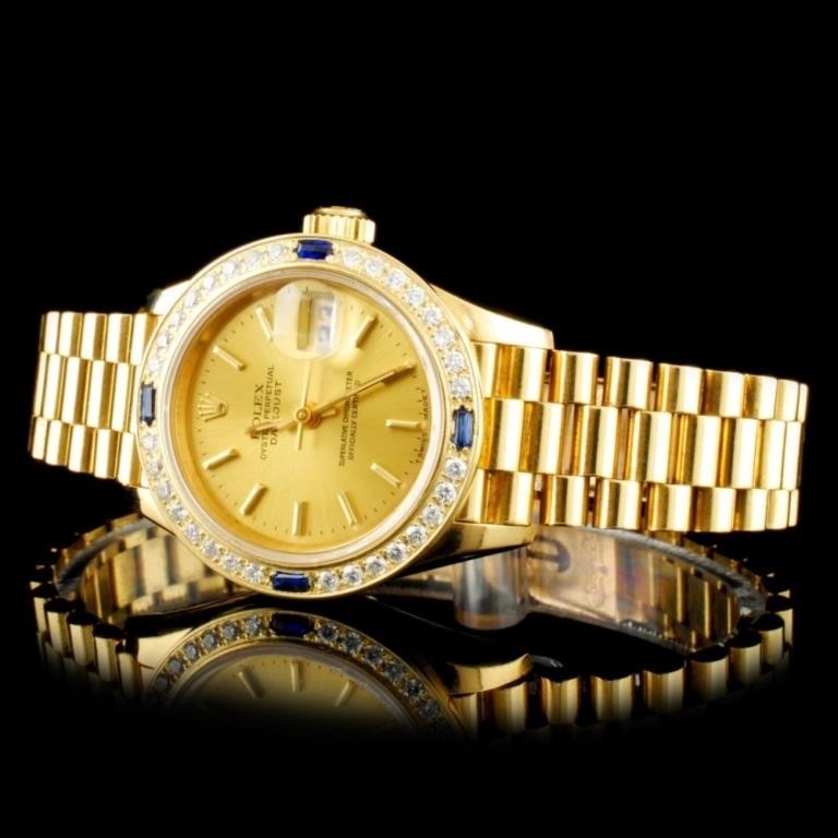 Diamond 18K YG Rolex DateJust 26MM Watch