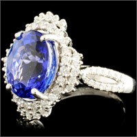 5.03ct Tanzanite & 0.52ctw Diam Ring in 18K Gold