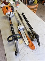 STIHL Power Head with Chainsaw Hedger Attachments