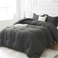 All Season Queen Comforter Set 3 PCs  Grey