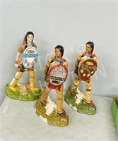 3 Native figures by Alberta Molds 1977 - 18" tall