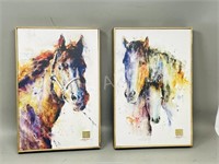 pair of framed pictures "horses" Dean Crouser