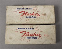 2 Wright & McGill Flasher Minnow Lure Boxes
