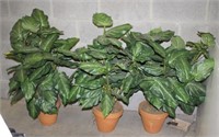 Three Potted Artificial Greens