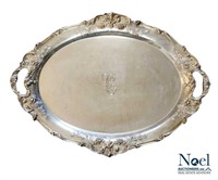 Engraved 'C' for Gov. Carrol Sterling Silver Tray