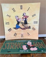 Popeye clock and license plate