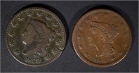 1829 VG+ & 1840 F/VF U.S. LARGE CENTS