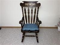 Heavy Wood Ornate Rocking Chair