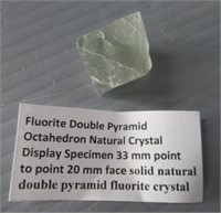 Fluorite double pyramid octahedron natural