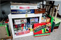 Stand of Assorted Puzzles, Games, Box of Playing