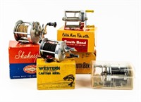 Lot of 5 Vintage Fishing Reels With Boxes