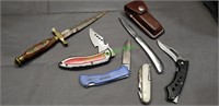 Knife pocket leather case single folding dagger