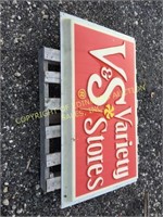 5' X 3' "V & S VARIETY STORES" SIGN