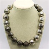 Chunky Sterling Ball Necklace-Vintage