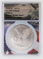 2021-W T2 Silver Eagle ANACS SP70