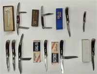 9 Old Timer Pocket Knives and 1 Old Stag Knife