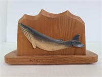 Wood whal napkin holder