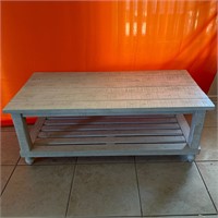 White Washed Country Style Wood Coffee Table