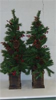 (2) 46” Artificial Christmas Trees Decor
