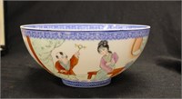 Chinese hand painted eggshell porcelain bowl