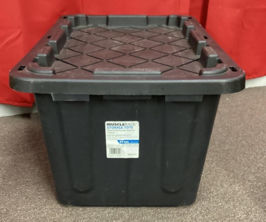 27 gallon MuscleRack tote with lid