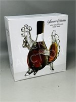 Art glass rooster decantor . sealed