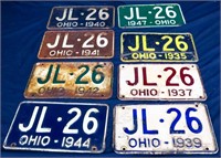 Lot of 8 vintage Ohio license plates