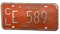 1974 Kansas License Plate
