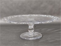 Pedestal Glass Cake Stand with Lace Rim Design